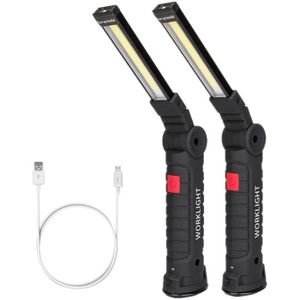 Lampe De Travail LED COB Rechargeable USB - 400 Lumens - Base Magnétique Et Crochet - Pour Bricolage, Dépannage