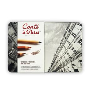 Conté à Paris 12 Count B Sketching Crayons Set Black 
