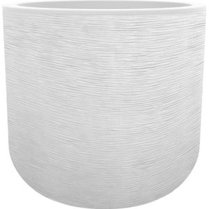 POT DE FLEUR EDA PLASTIQUE - Pot rond 40 cm Graphit'Up - 32,5 L - Blanc cérusé