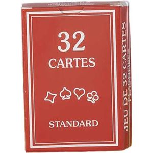 CARTES DE JEU JEU DE 32 CARTES STANDARD PLASTIFIEES 9 X 6 CM