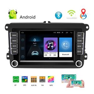 AUTORADIO Android 9.1 Double Din GPS Car Stereo Radio 7'' TFT Capacitance Touch Screen Car MP5 Player with Bluetooth GPS FM Radio Receiver for