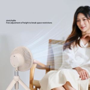 VENTILATEUR SALALIS-Ventilateur portable sur pied Ventilateur de bureau avec support télescopique electromenager ventilateur Beige