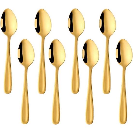 Cuillères à Café Inox 10,4cm - Lot De 6 - Brillant - Pour Expresso, Thé, Dessert