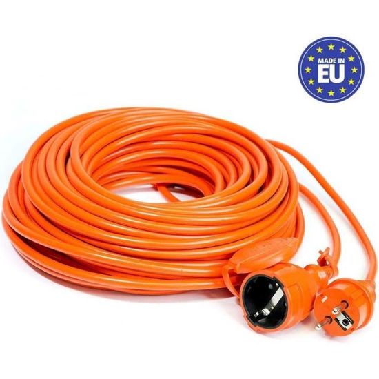 Câble de Rallonge - KEL - 10m - PVC Résistant - IP44 - Utilisation ...