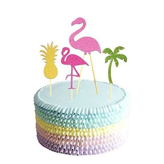 12pcs Hawaien Gateau Decor Arbre A Noix De Coco Flamingo Ananas Choix De Gateau Outil De Decoration De Fete Cdiscount Maison