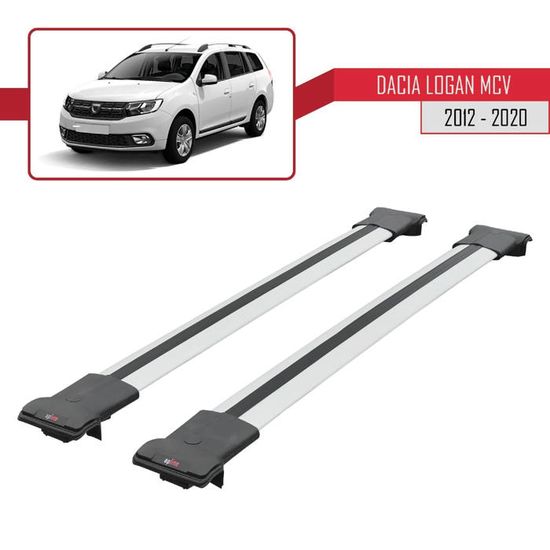 Pour Dacia Logan MCV 2012-2023 Barres de Toit Railing Porte-Bagages de voiture FLY Modèle GRIS