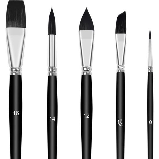 Pinstriping Brush 5 Size Kit Set De Pinceaux Aquarelle En Poils De Martre Formes Variées Avec