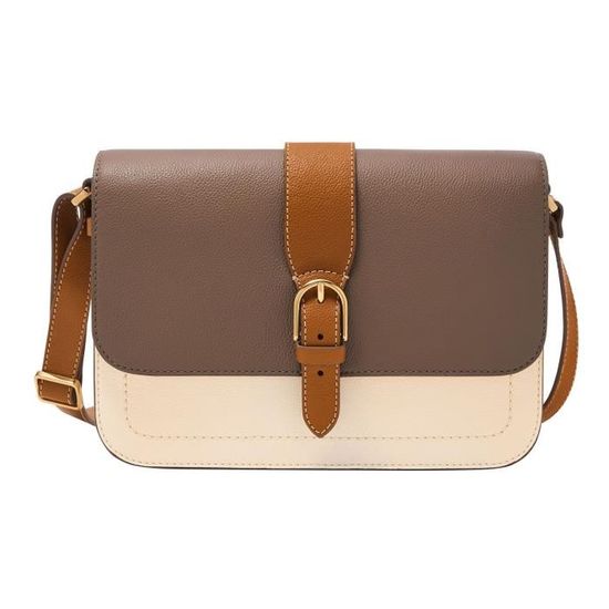 FOSSIL Zoey Flap Crossbody Bag L Bone / Brown [253711] - sac ?� ?�paule bandouli?�re sacoche 