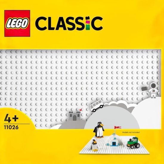LEGO® 11026 Classic La Plaque De Construction Blanche 32x32, Socle de Base  pour Construction, Assemblage et Exposition - Cdiscount Jeux - Jouets