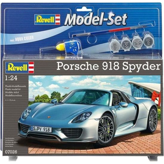 REVELL Model Set Porsche 918 Spyder Maquette à Construire, à Coller et à Peindre, Avec Accessoires