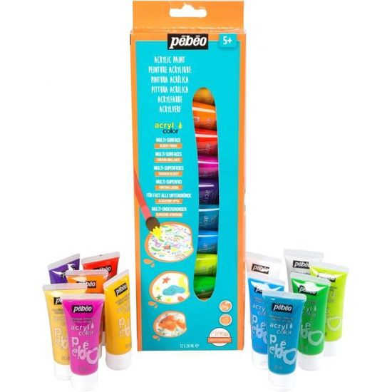 Peinture Acrylique Pébéo Studio - Lot De 3 Tubes 100 Ml Bleu