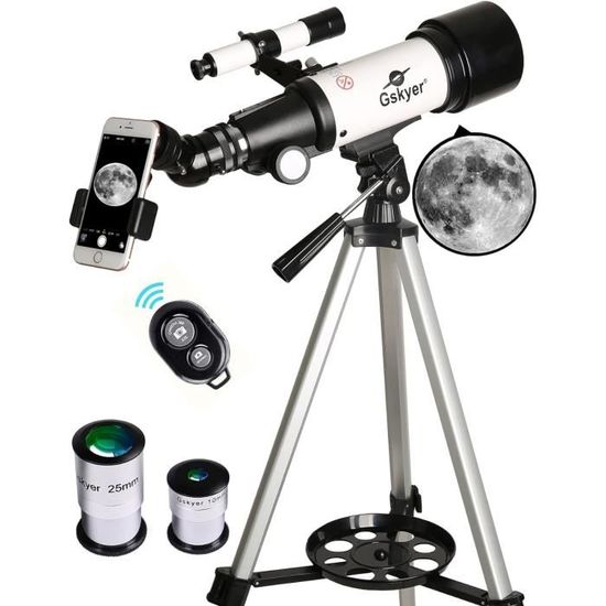 Télescope Astronomique 90/800 Mm - Pour Débutants Et Enfants - Portable Avec Trépied, Sac Et Accessoires - Optique Multicouche