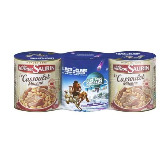 William Saurin Le Cassoulet Mitonne 3x840g Achat Vente Plat