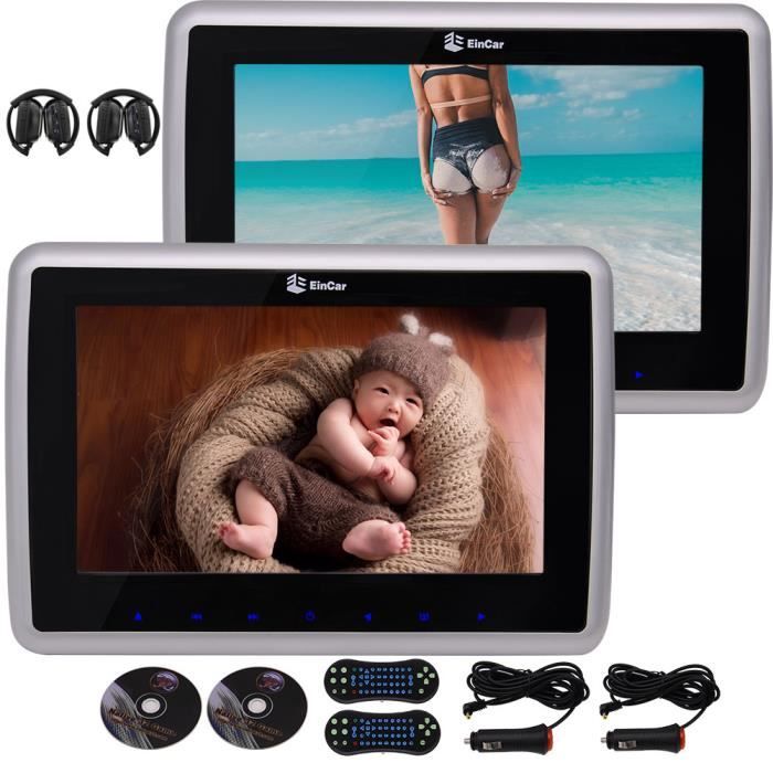 9 « » écran LCD avec écran tactile touches à double lecteur DVD émetteur IR intégré FM support appuie-tête arrière-Siège 1080P