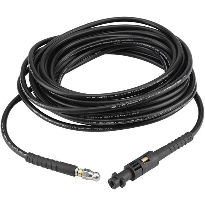 LIUX 15m Tuyau Déboucheur Flexible Embout pour Nettoyeur Haute Pression Noir Débouche