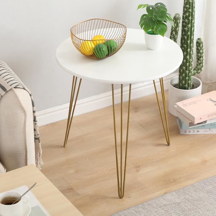 LaiZere!!! Table Basse Ronde Style Scandinave Blanc - Ø 50 CM