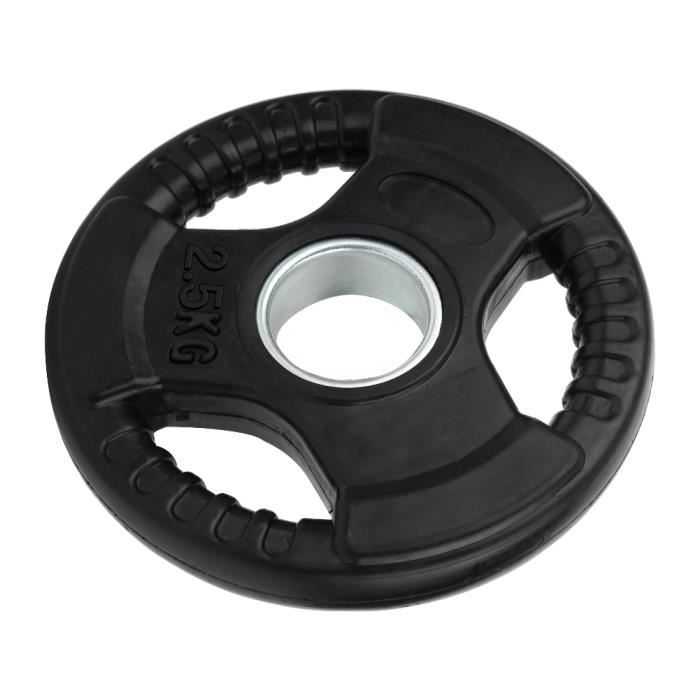 Pièce Haltère à Main à Trois Trous Tranche de Poids d'Haltérophilie à Gros Trous Accessoire Noir(2.5KG )-FAS