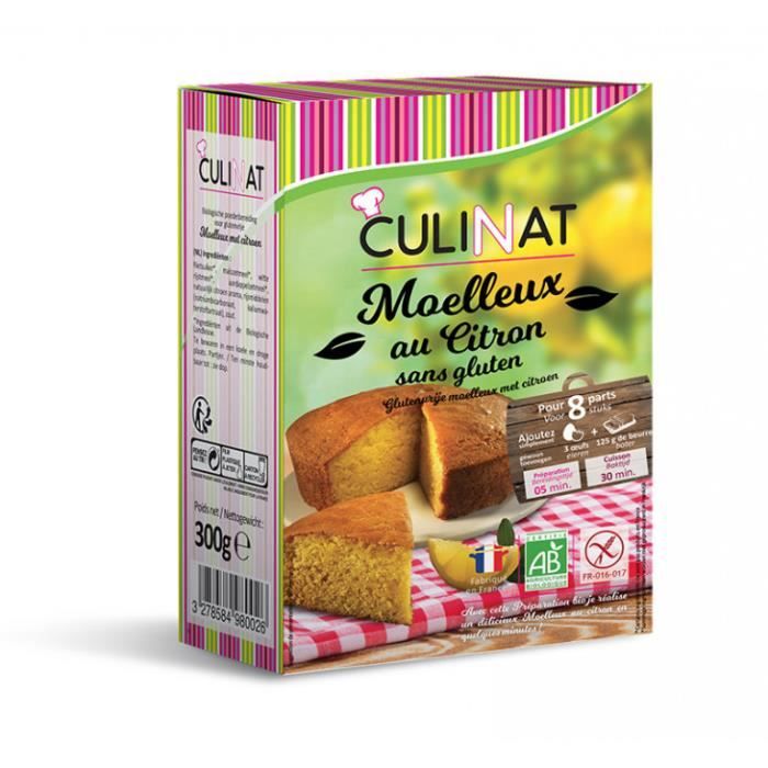 Préparation pour Moelleux au citron Bio 300g Culinat sans gluten