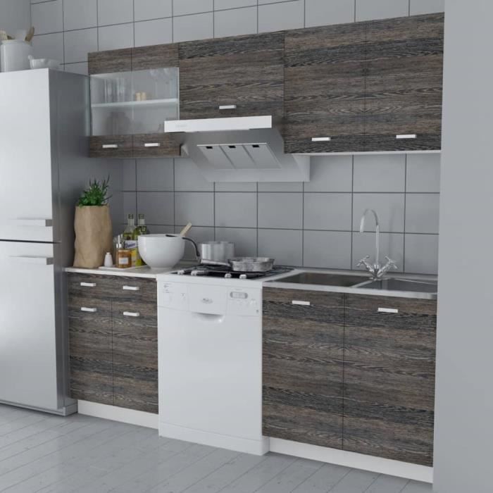 Meuble de cuisine 5 pcs Aspect de wengé ##7457