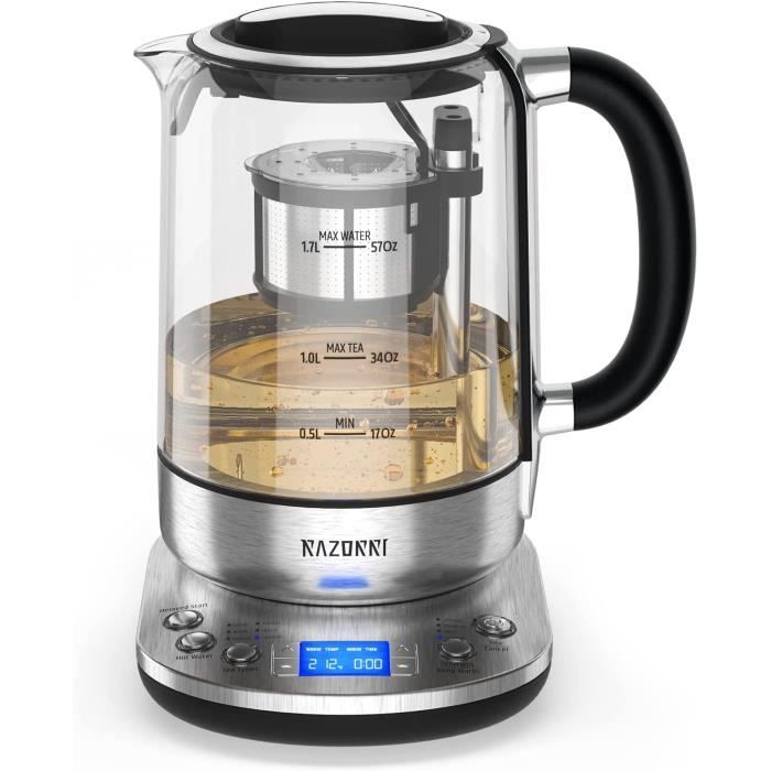 Razorri Theiere electrique - 1,7 L - Panier a the relevable 