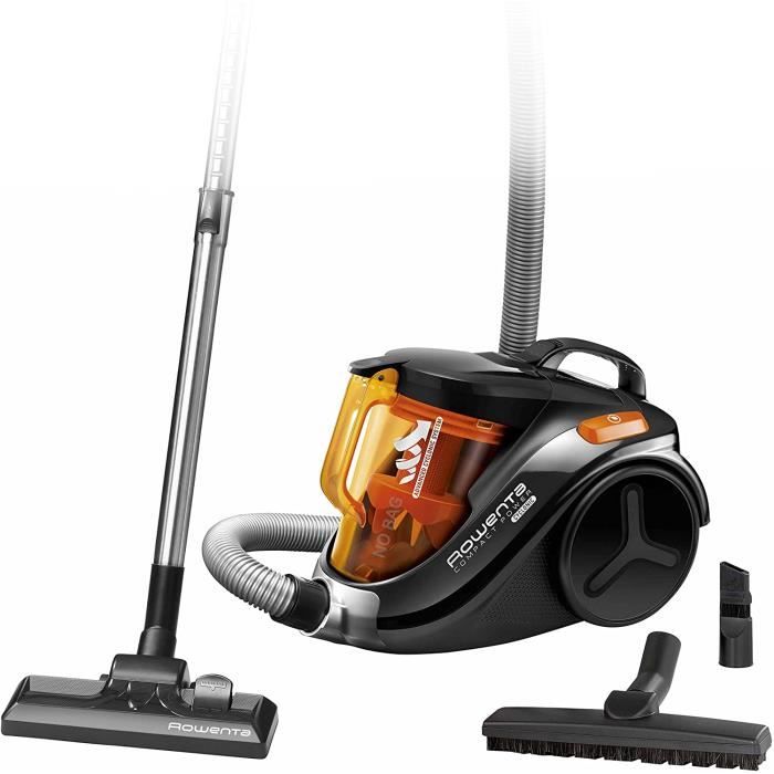 Rowenta, Aspirateur Sans Sac, Puissant, 750 W, 1,5 L, Accessoire Spécial Parquet, Compact Power Cyclonic Parquet RO3753EA [Classe én