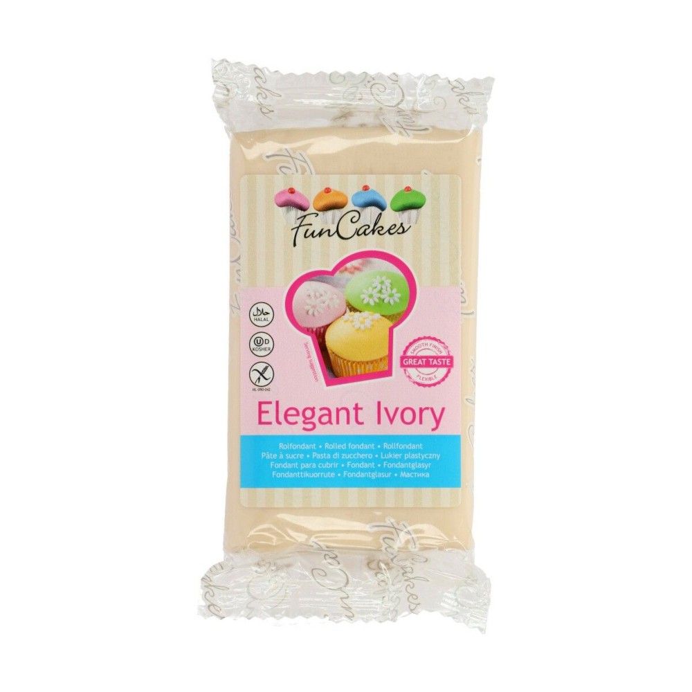 250 GRS PÂTE À SUCRE FUNCAKES - IVOIRE Beige, Ivoire, Crème, Écru, Naturel, Taupe