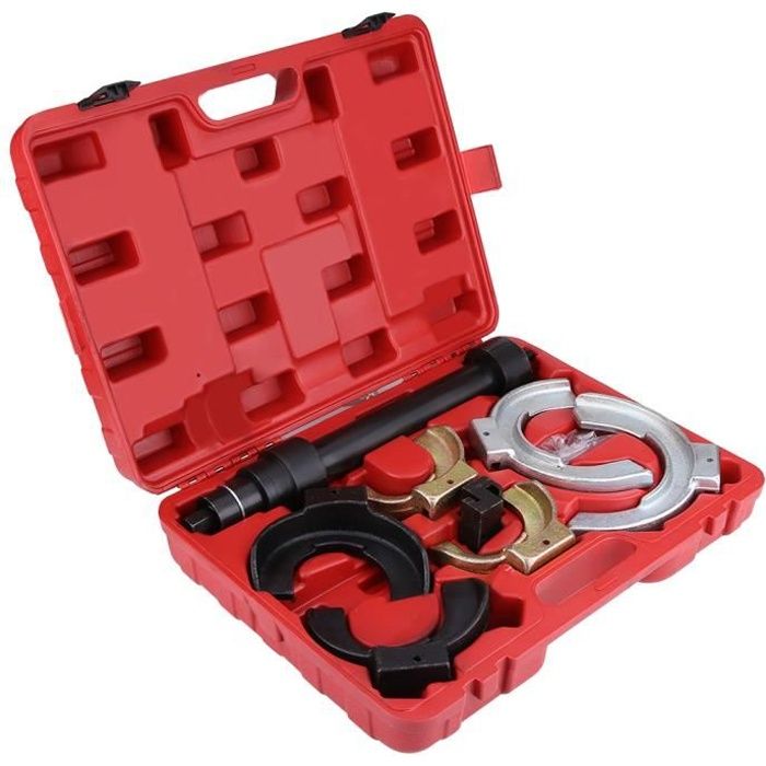 Compresseur de Ressort d'Amortisseurs Auto Moto avec Ressorts 80 mm à 190 mm + 1 Coffret Rouge HB069