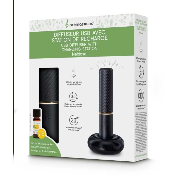 Diffuseur USB Noir avec station de recharche aromasound