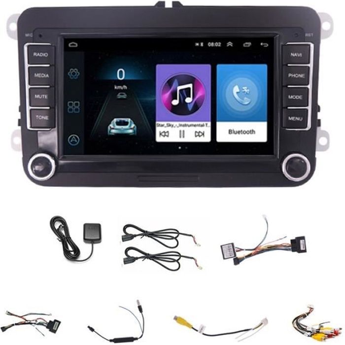 1 g 16g Autoradio Android, GPS, lecteur multimédia, stéréo, 2 Din, pour voiture VW, Volkswagen, Golf, Passat,