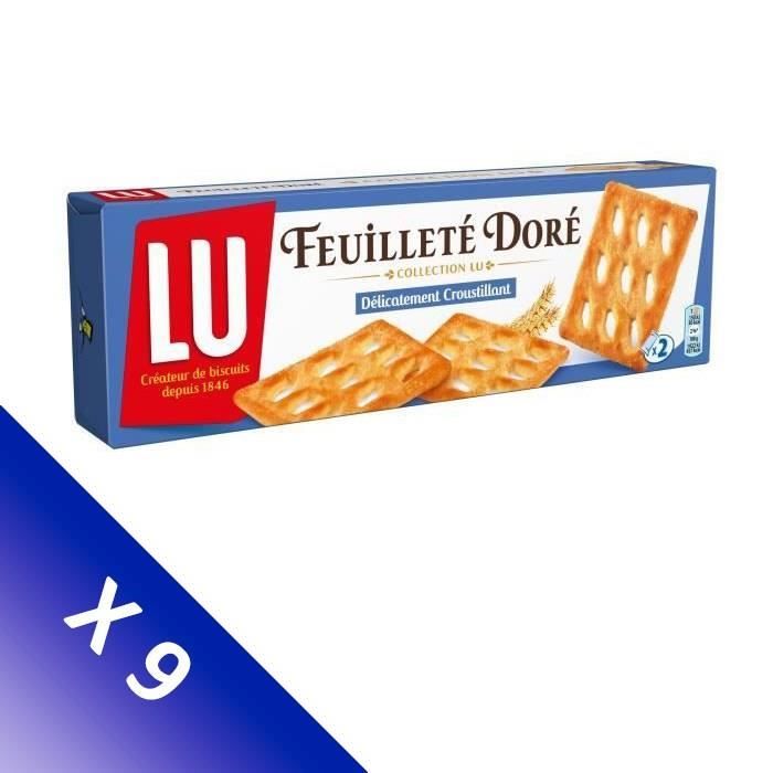 Lot de 9 LU Feuilleté doré 125g