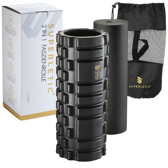Rouleau massage - Capital Sports Tomaj Elite - à fascia - 33x14x14cm - Pour auto-massage - Noir