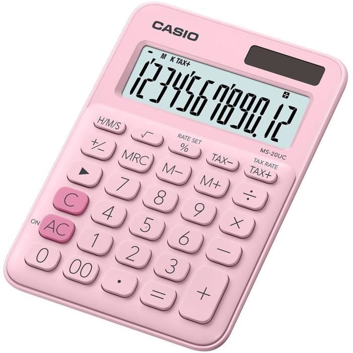 CASIO Calculatrice de bureau MS-20UC-PK-S-UC rose
