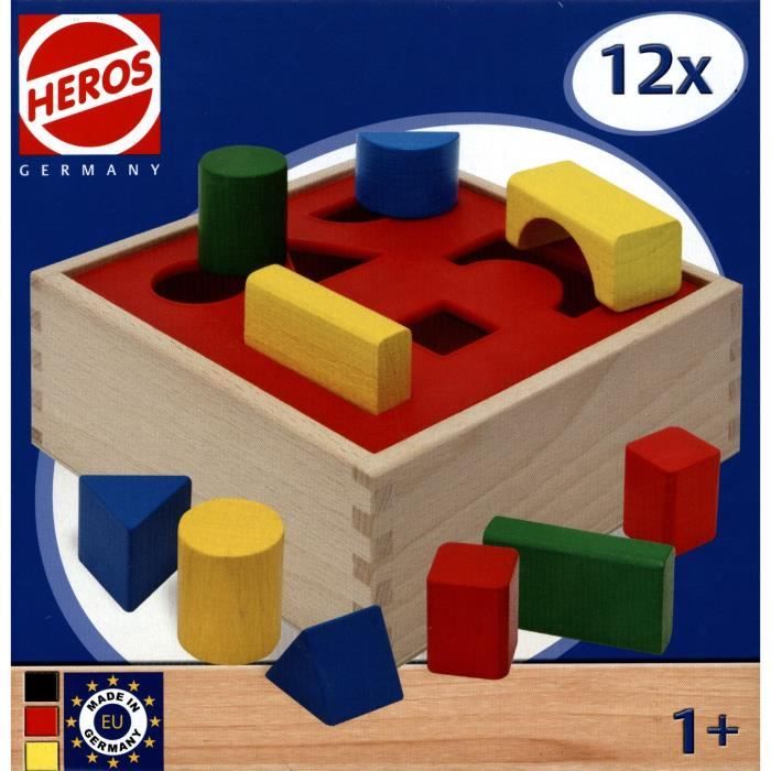 Jeu d'encastrement avec boîte en bois