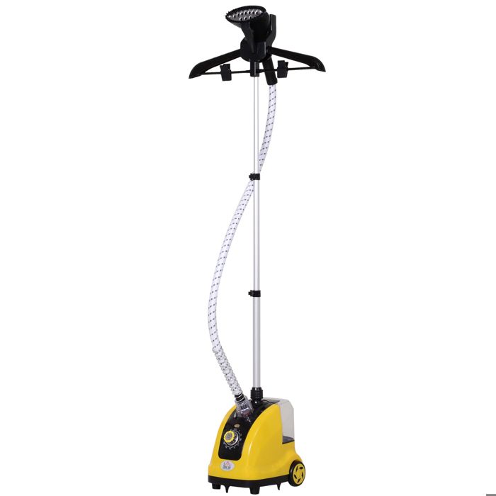Défroisseur vapeur vertical défroisseur à vêtements 1,4 L 1800 W débit vapeur 30g/min tige telescopique jaune noir 64x8x137cm