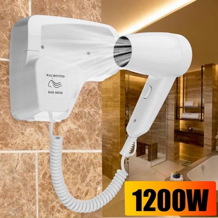 NEUFU Sèche-cheveux 220V 1200W Séchoir Ventilateur Sèche-linge Mural Salle de bain