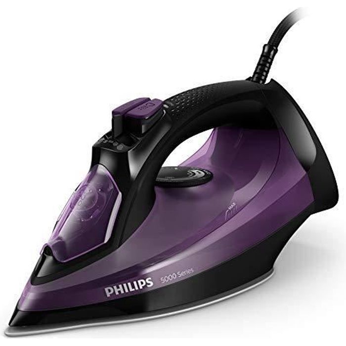 Philips Fer Vapeur Série 5000 DST5030/80 Violet, débit Vapeur 45 g/Min, Effet Pressing jusqu'à 180 g