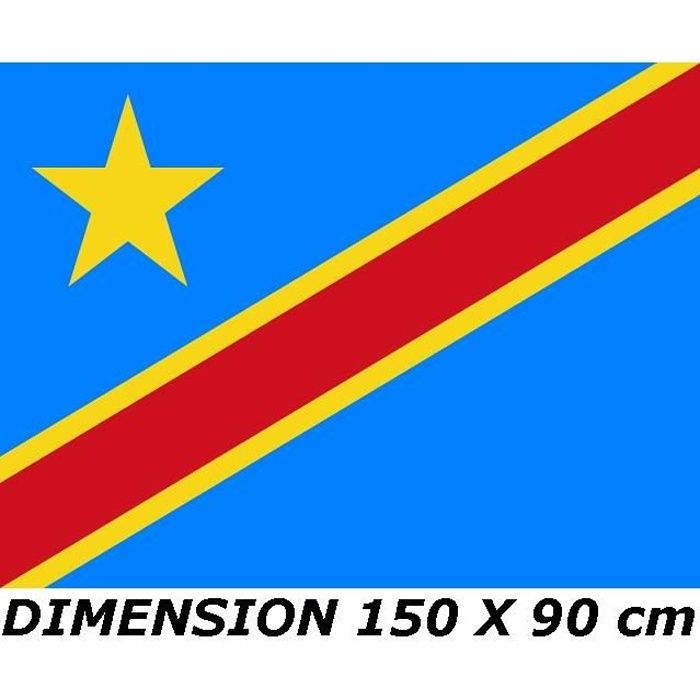 DRAPEAU 150 X 90 cm REPUBLIQUE DEMOCRATIQUE DU CONGO RDC Kinshasa
