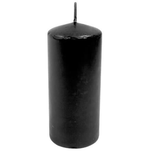 BG015 - 1 Grande bougie cylindrique noire 11cm x 4.5cm