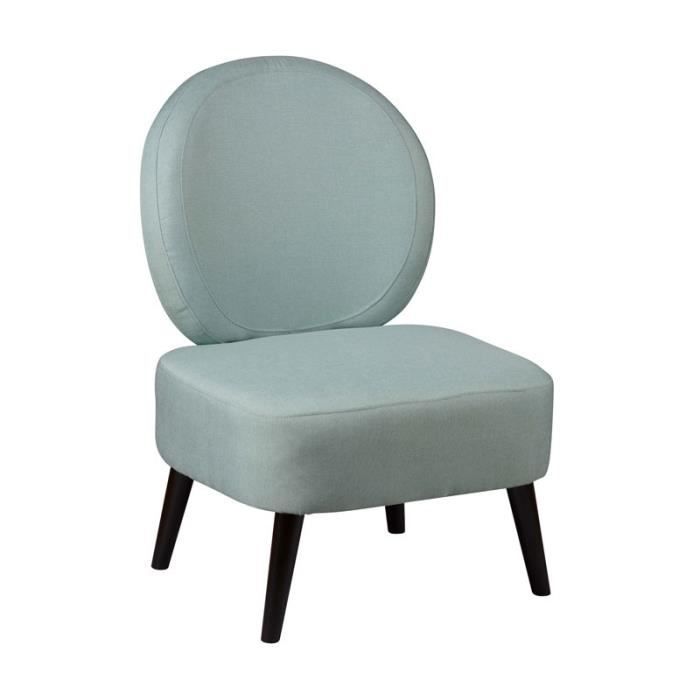 Fauteuil crapaud Tissu vert d'eau - BANGKOK - L 59 x l 66 x H 86