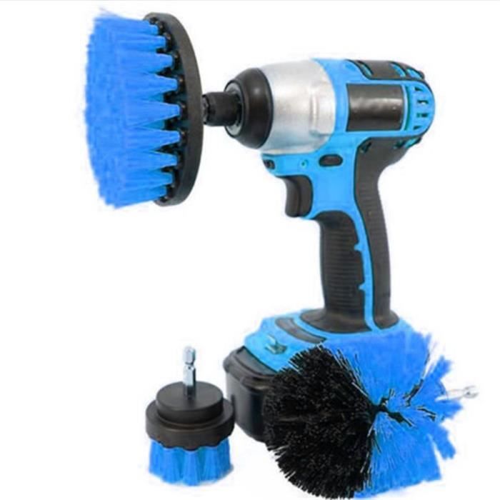 Brosse de lavage de voiture perceuse à poils dur auto détaillant les outils de nettoyage 3pcs / set