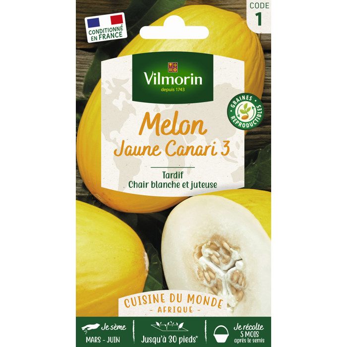 Sachet graines melon jaune canari