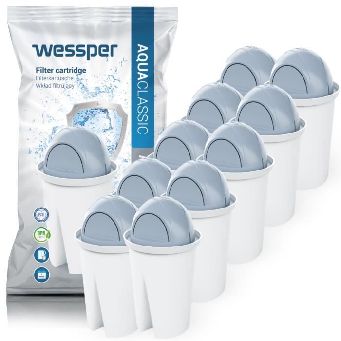 Wessper Classic Cartouche filtrante pour BRITA Classic, Dafi Classic, Dafi Atria, Aquaphor Standard – Pack of 10