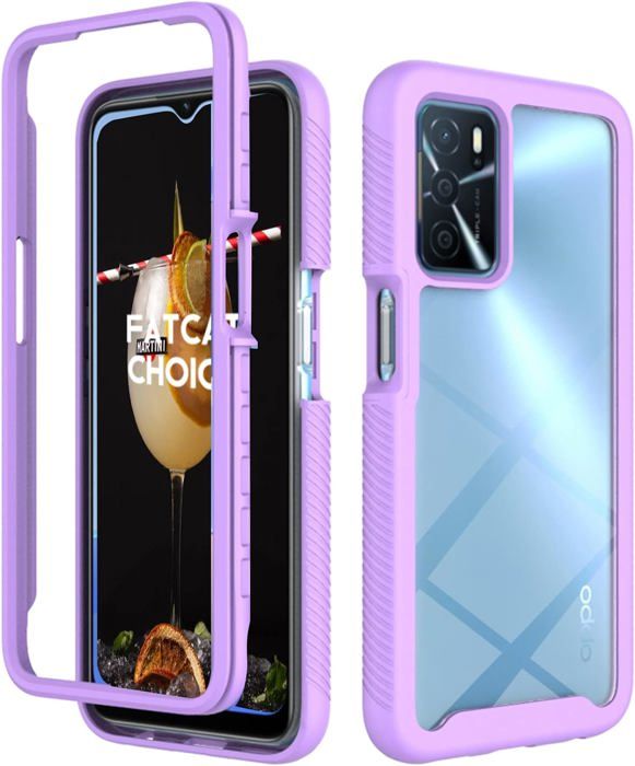 Coque Silicone Avec Collier Pour Oppo A74 5G / A54 5G - Housse Antichoc Avec Corde Ajustable - Violet Bordeaux