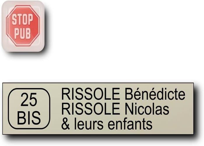 Autocollant Personnalisé Boîte Aux Lettres - Logo Main Rouge - 8x4cm - Adhésif 3M - Gravure Laser Résistante Autocollant Stop Pub