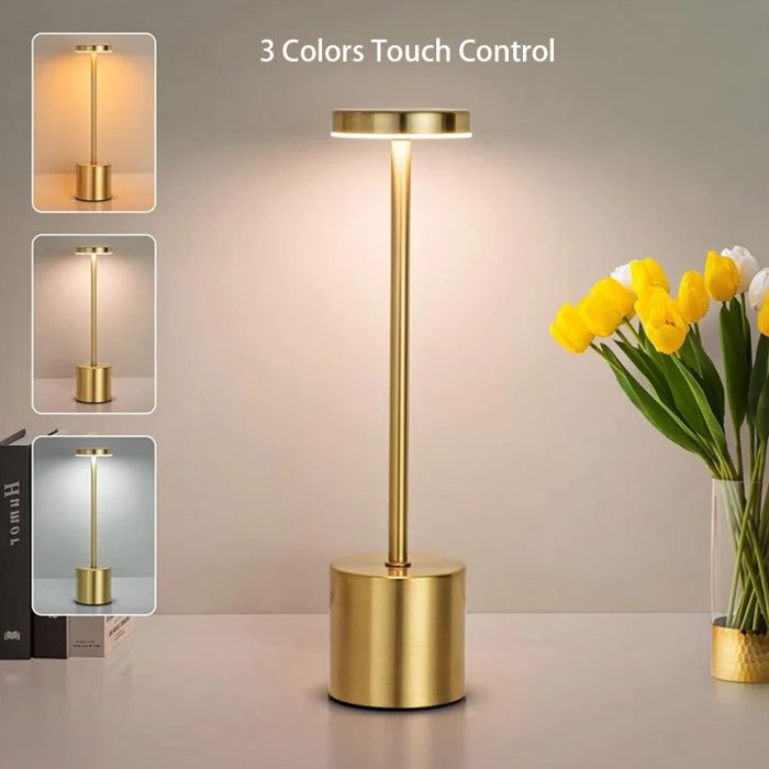 lampe de poser Lampe de bureau Led sans fil petite lampe de bureau en métal rechargeable 2 niveaux de gradation