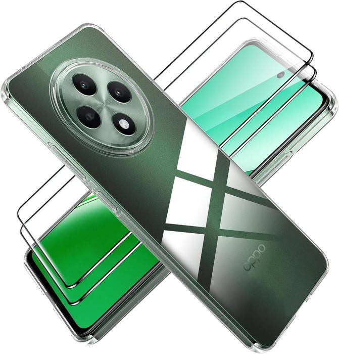 Coque Complète OPPO RENO 6 5G - Housse Silicone + 2 Verres Trempés, Transparente