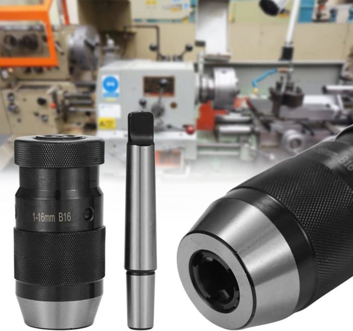 Mandrin à Clé 1.5-13 Mm Avec Alésage Conique B16 - Pour Tour, Fraiseuse, Perceuse