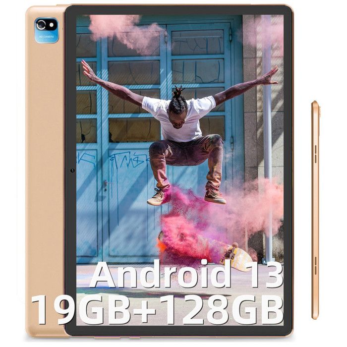Tablette Tactile 10 Pouces 19 Go RAM 128 Go ROM (TF 1To) Tablette Android 13 Caméra 5+8MP HD 5G WiFi 6000mAh BT 5.0 Type C