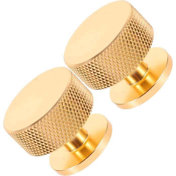 Poignées de tiroir rondes en aluminium - 2Pcs - Doré - Pour cuisine salle de bain et commode Doré Multicolore BLOQUE PORTE