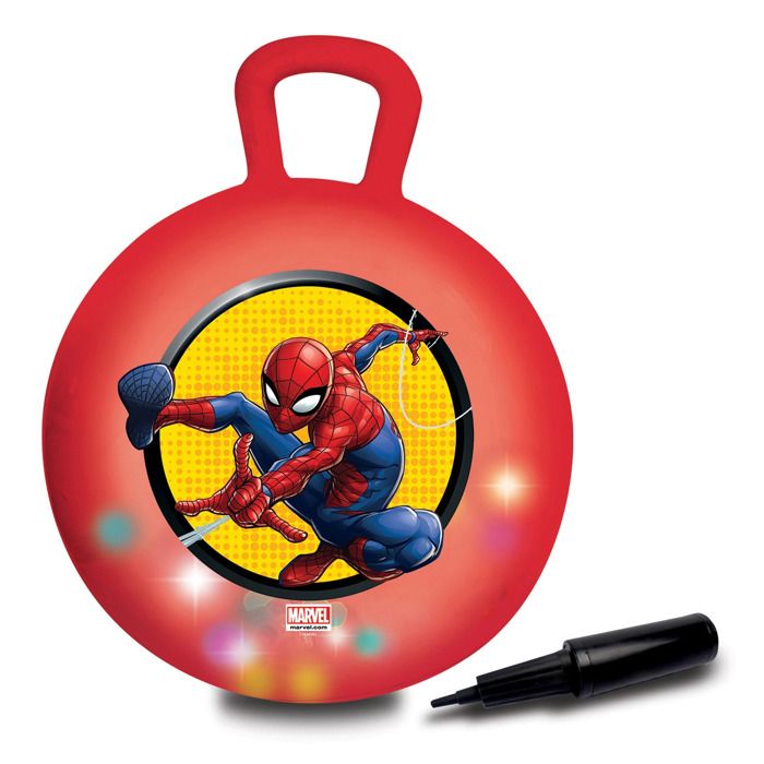 Balle sauteuse Gonflable - Lexibook - Spiderman - Pompe Manuelle Incluse - Plastique sécurisé et résistant - Rouge